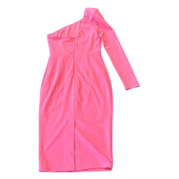 NWT Hello Molly Candyfloss Elegant Pink One-Shoulder Dress - Picture 7 of 8